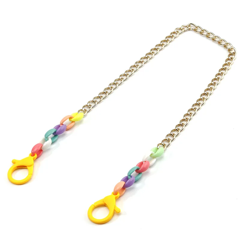 

Multicolor Acrylic Metal Facemask Glasses Masking Chain Lanyards Holder Fashion Color Anti-lost Necklace Masked Chain Holder, Custom colors