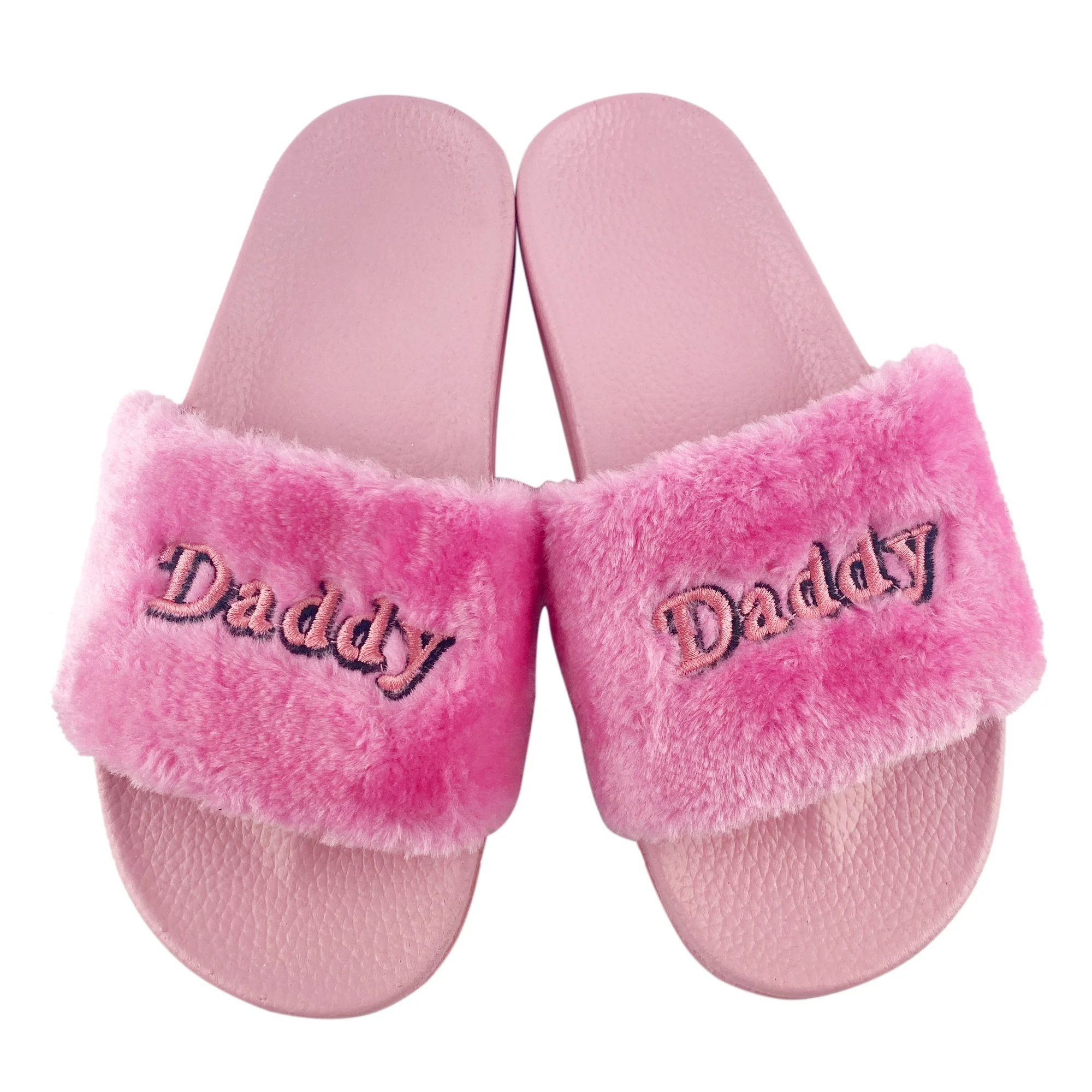 

Greatshoe Ladies Fur slippers girls Slide Sandals Faux Fur pink sandals Slides Slipper Furry Plush Slippers Women