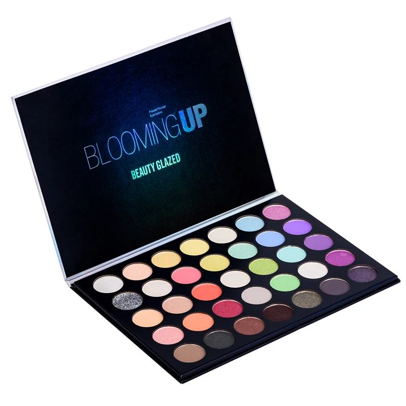 

Blooming Up 35 Color Eyeshadow Palette Paleta de Sombras Personalizadas Cosmetics Maquiagem Pink Eye Shadow Palette Packaging