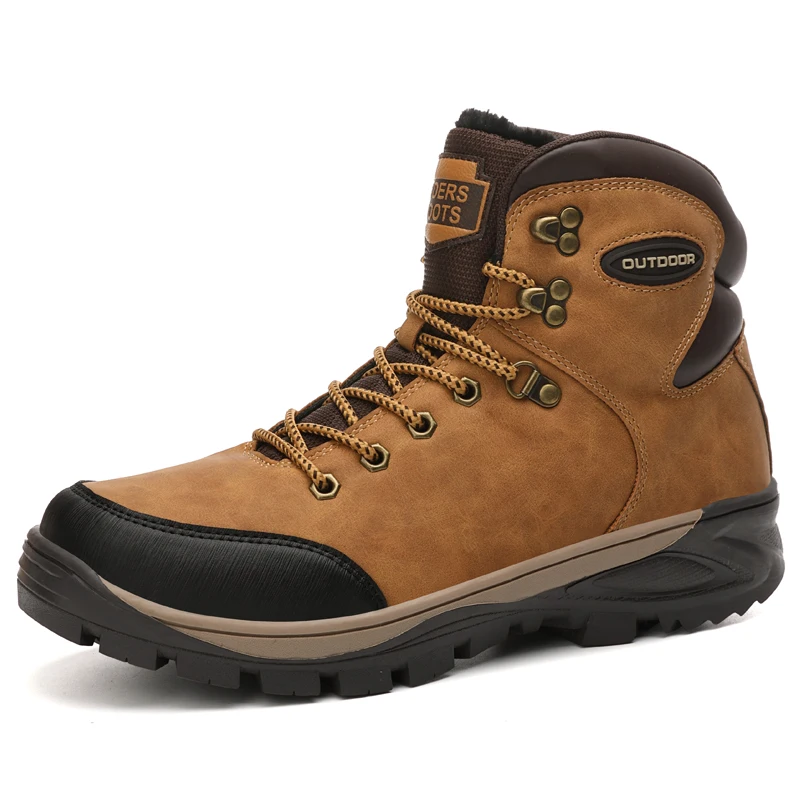 

Amazon Big Size 40-47 Outdoor Shoes Hiking Boots Warm Fur Cat Shoe for Men Women Shoes High Cut Microfiber Leather Waterproof