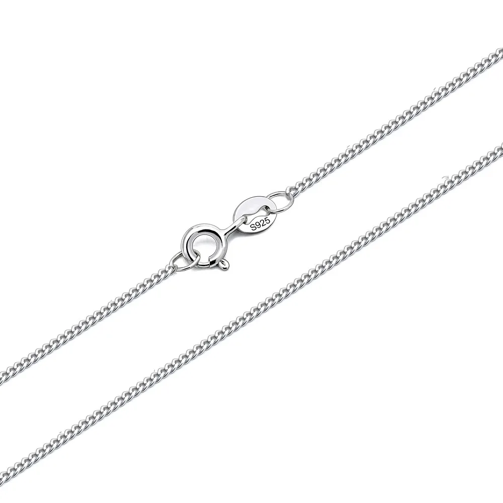 

1.1mm Curb Chain Necklace 925 Sterling Silver Curb Link Chain Necklace plata 925 al por mayor