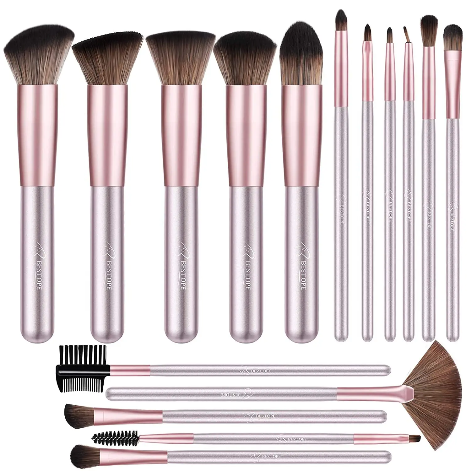 

Makeup Brush Set 16 Pcs Premium Synthetic Foundation Concealer Eye Shadows Eyeliner Brushes