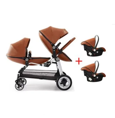 

Wholesale foldable high view luxury twins baby stroller pram 3 in 1 for twin babies