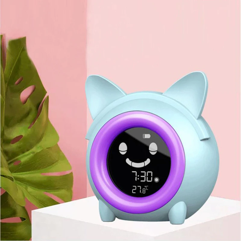 

Sleep Trainer Children Alarm Clock For Kids Night Light Clock Smart Wake Up Function Cat Shape Music Led Alarm Clock