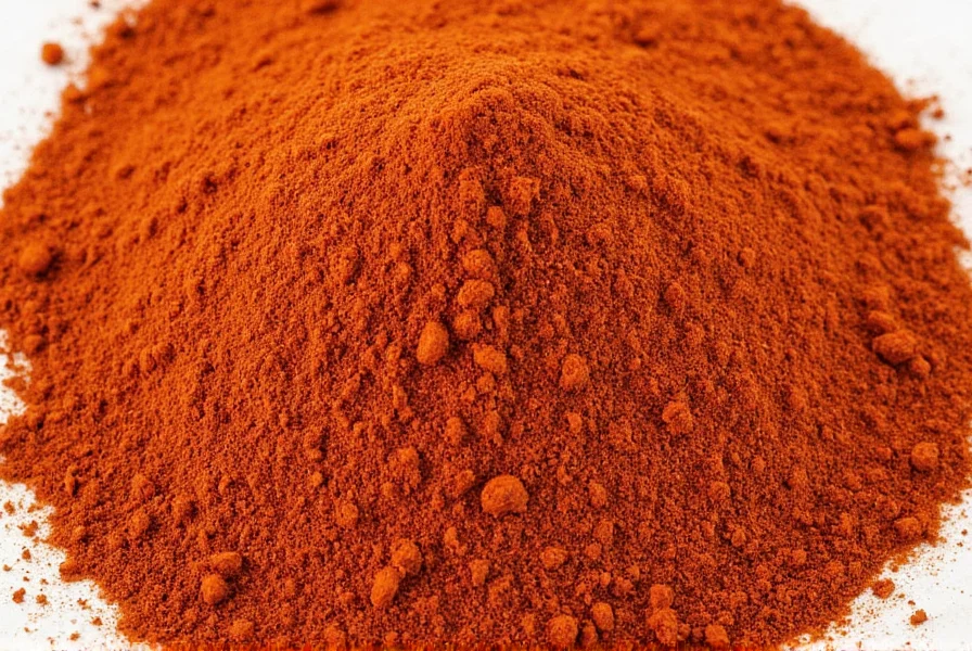 Close-up of dried chipotle peppers next to freshly ground chipotle chili powder in a mortar and pestle