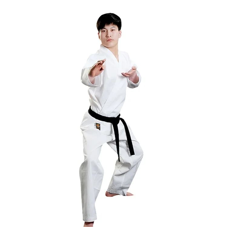 

Woosung hot sale China factory WKF approved white karate fabric karate training uniform for sale