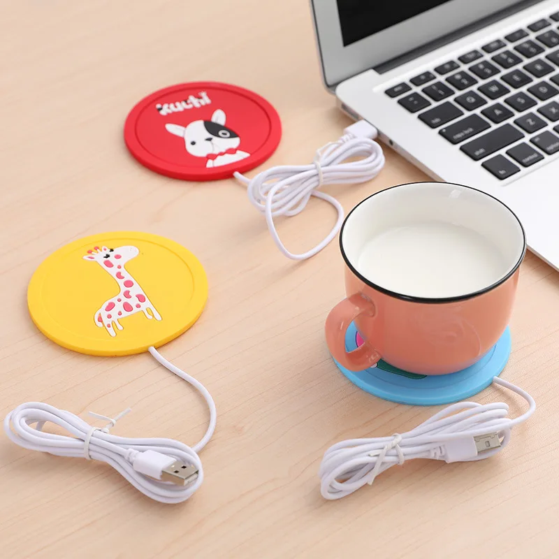 

Epsilon custom logo USB Heater Silicone cup Coaster Pad Heater for Milk Tea Coffee Hot Drinks Mug heating PVC coaster for office