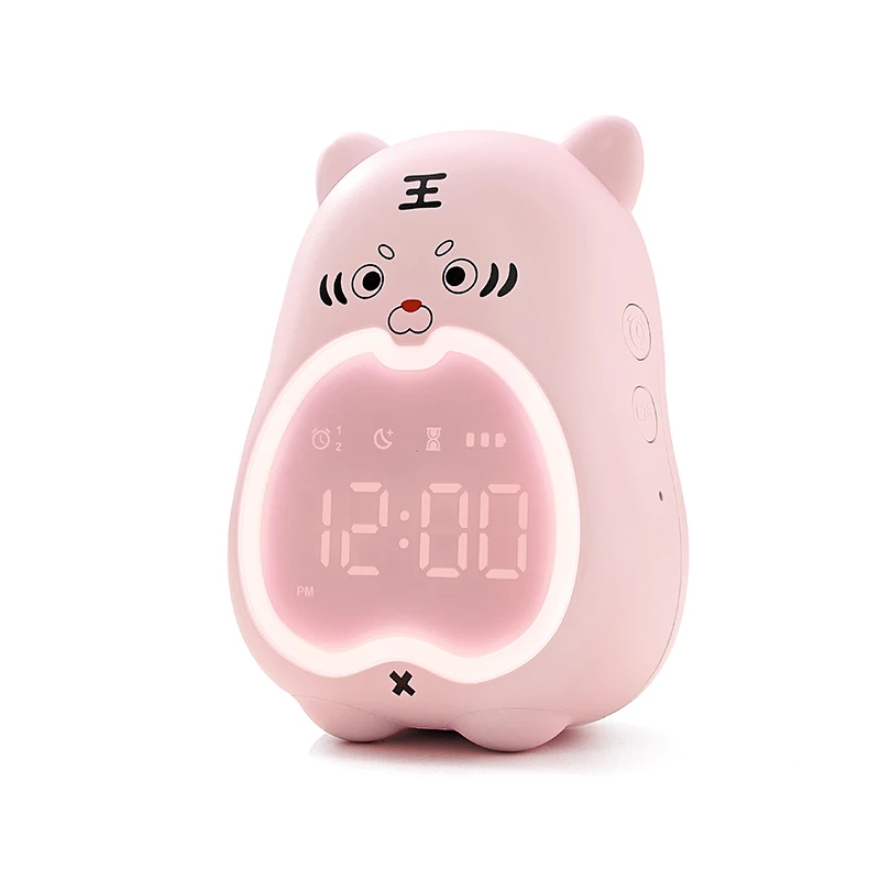 

2022 new cartoon tiger learning alarm clock USB charging bedroom bedside luminous alarm clock special sleeping clock for student