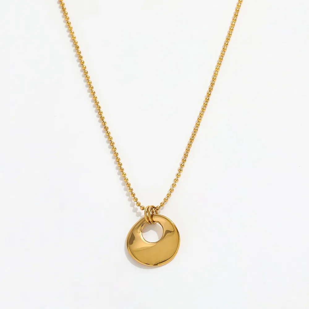Joolim Jewelry Plated Classical Siren Pendant Beads Chain Necklace Jewelry Wholesale Gold Stainless Steel Necklaces Trendy