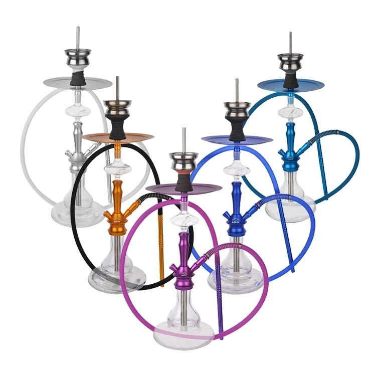 

High quality Multi-color Glass Aluminum Alloy bar HOOKAH Suit CHICHA smoking hookah best quality shisha tabak, 6 colors