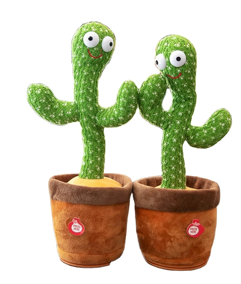 

Cactus Plush Toys Electronic Shake Dancing Cactus Funny Childhood Toys With The Song, Pink/grey