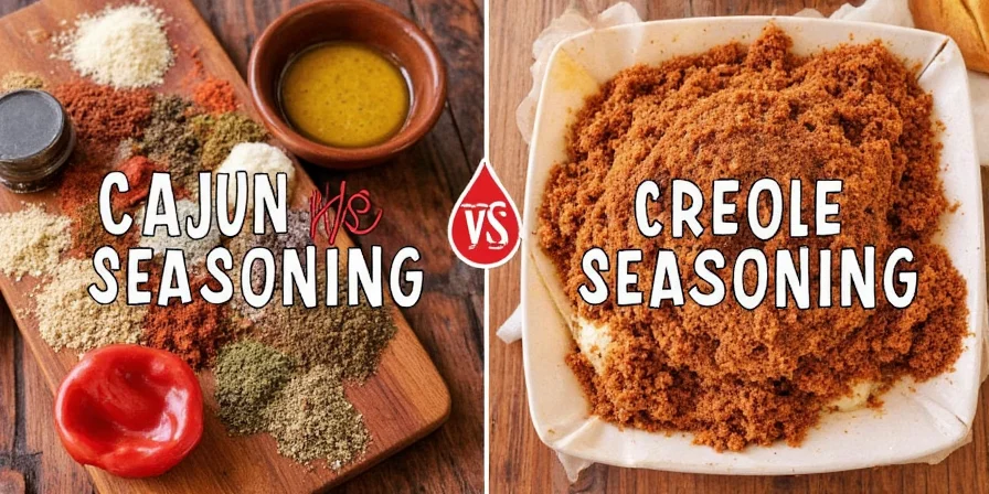 Comparison photo of Cajun and Creole seasonings
