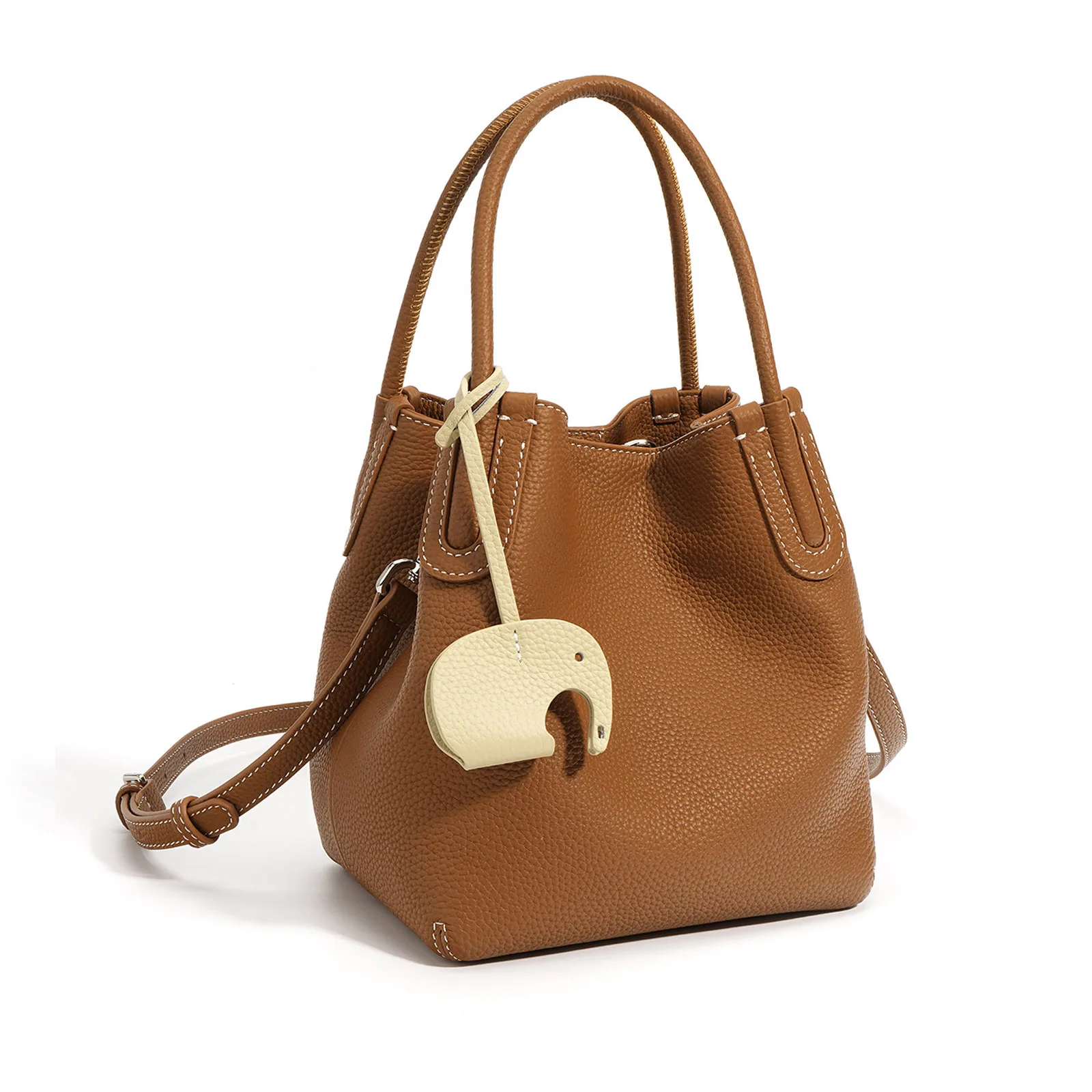 Women's Retro Genuine Leather Clutch Purse Tote Shoulder Bags Cowhide Soft Leather Handbag Color Contrast Simple Candy Ladies