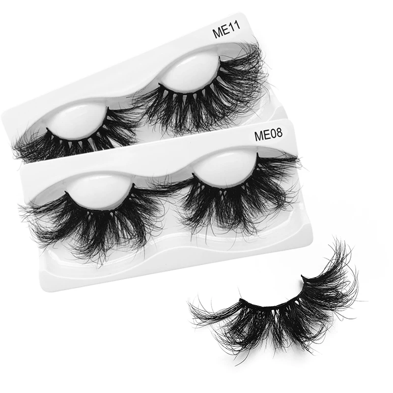 

3D Mink Eyelashes Vendor 5D Mink Full Strip Lashes With Custom Eyelash Packaging Cruelty Free Lashes Fluffy, Natural color