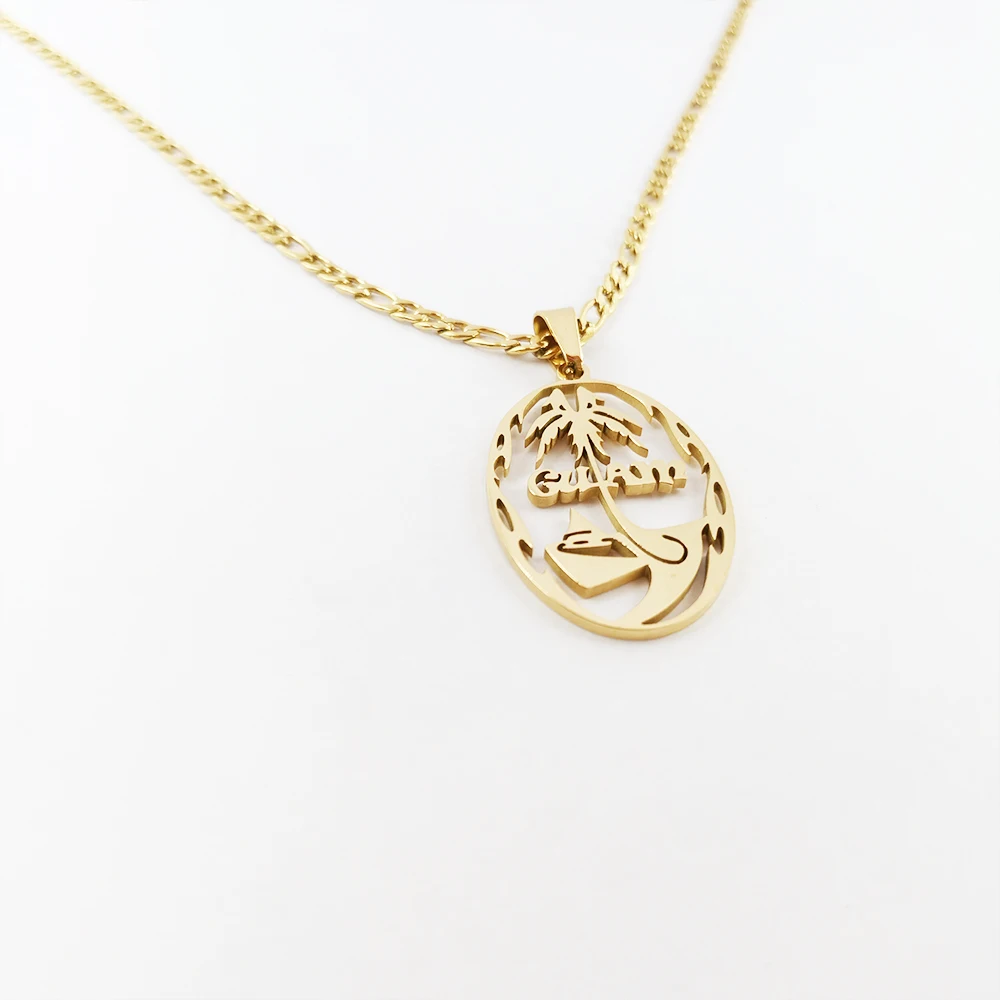 

Guam Men's Necklace Gold Silver Color Stainless Steel Guam Necklace Pendants Jewelry, Steel/gold/rose gold and other