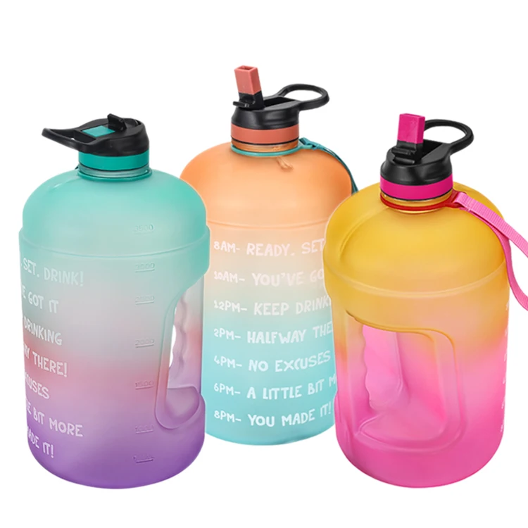

3.78l One Gallon Large Capacity Water Bottle Time Marker Water Bottle For Outdoor