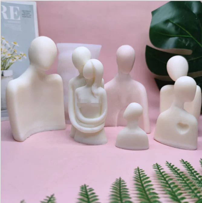

New design Simple Hug Portrait candle mold Family Members silicon candle mould