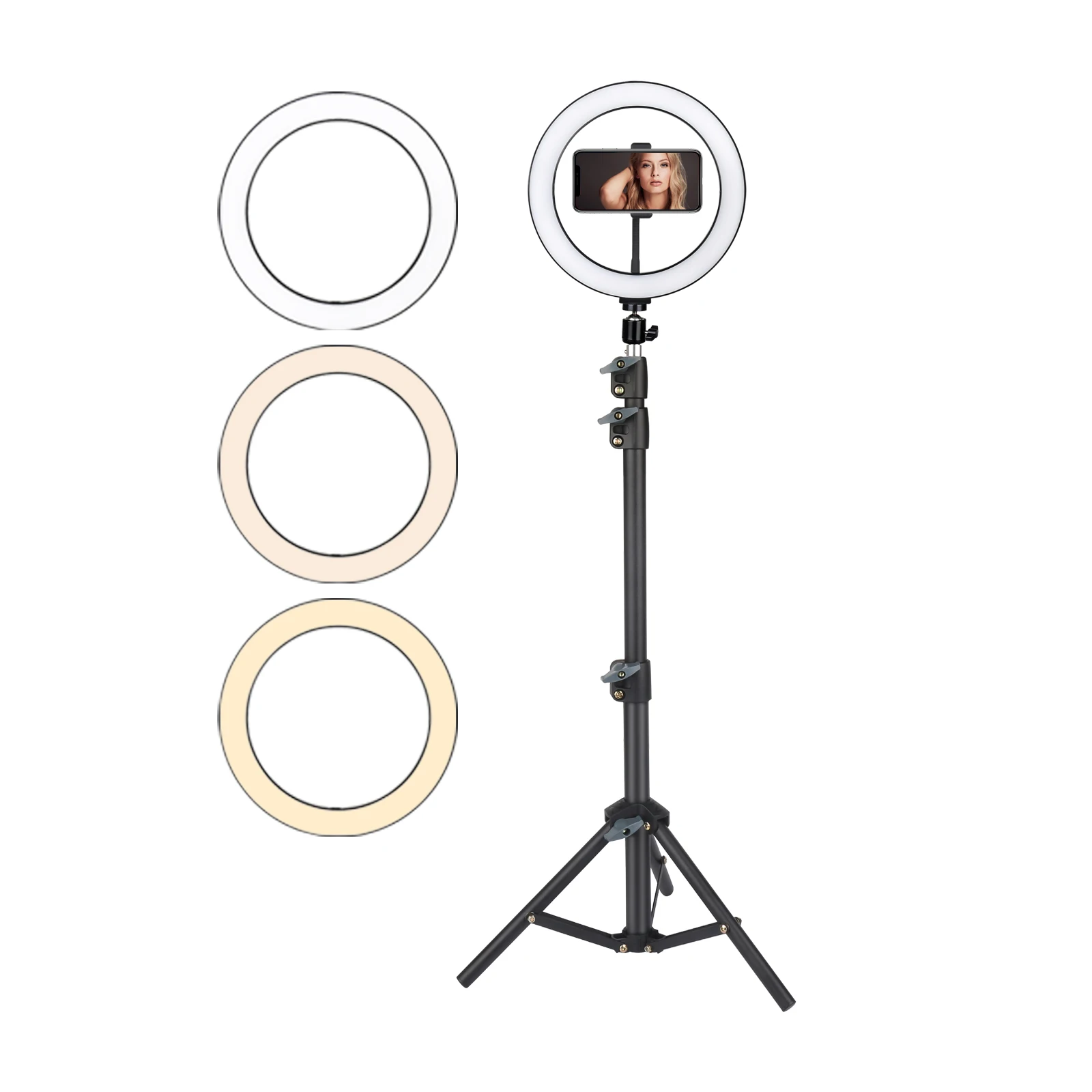 

Professional live show tik tok broadcast ring fill light lamp 10inch photo studio selfie led ring light with tripod stand, Balck