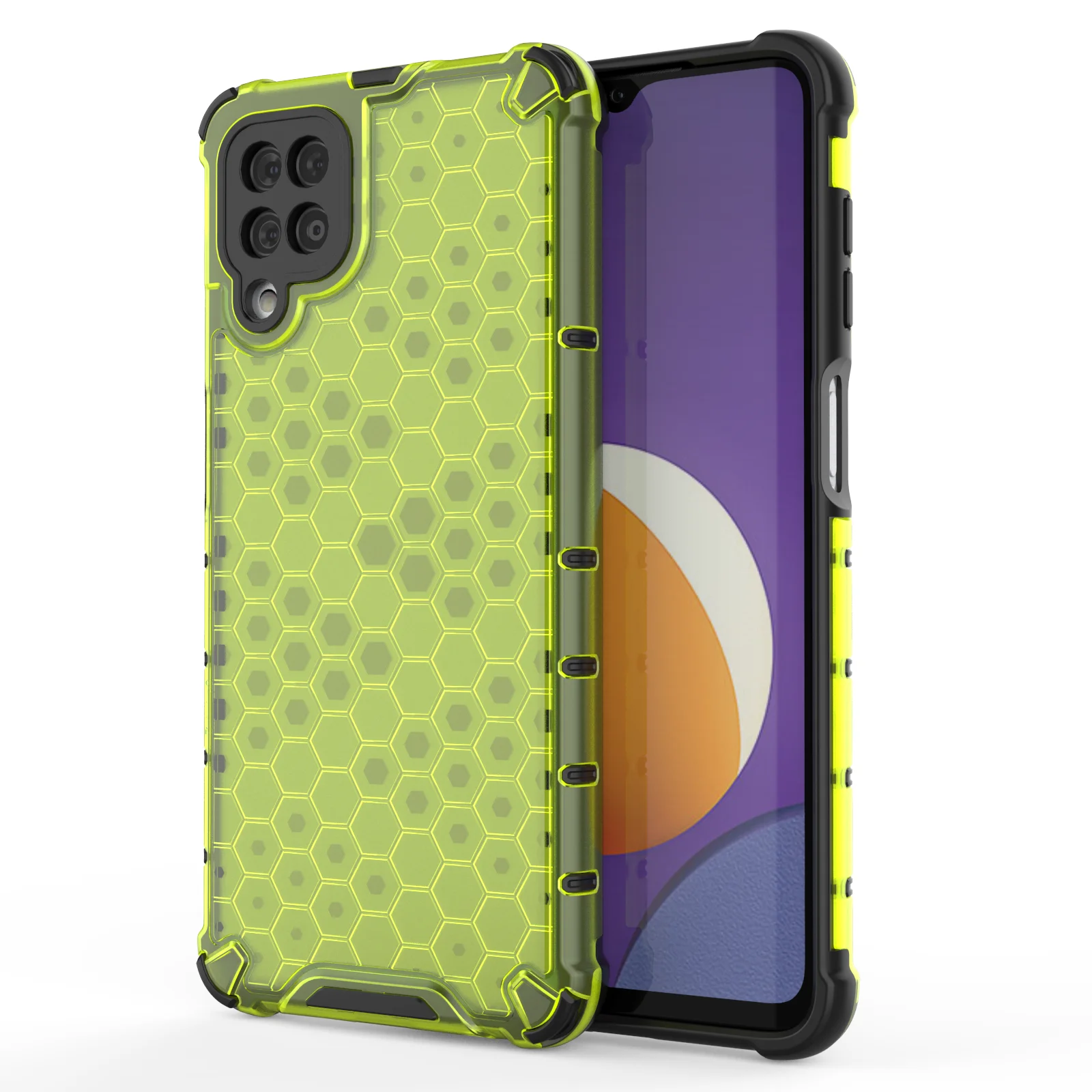 

Hybrid Silicone Hard Case Bumper Cover For Samsung Galaxy M12, As pictures