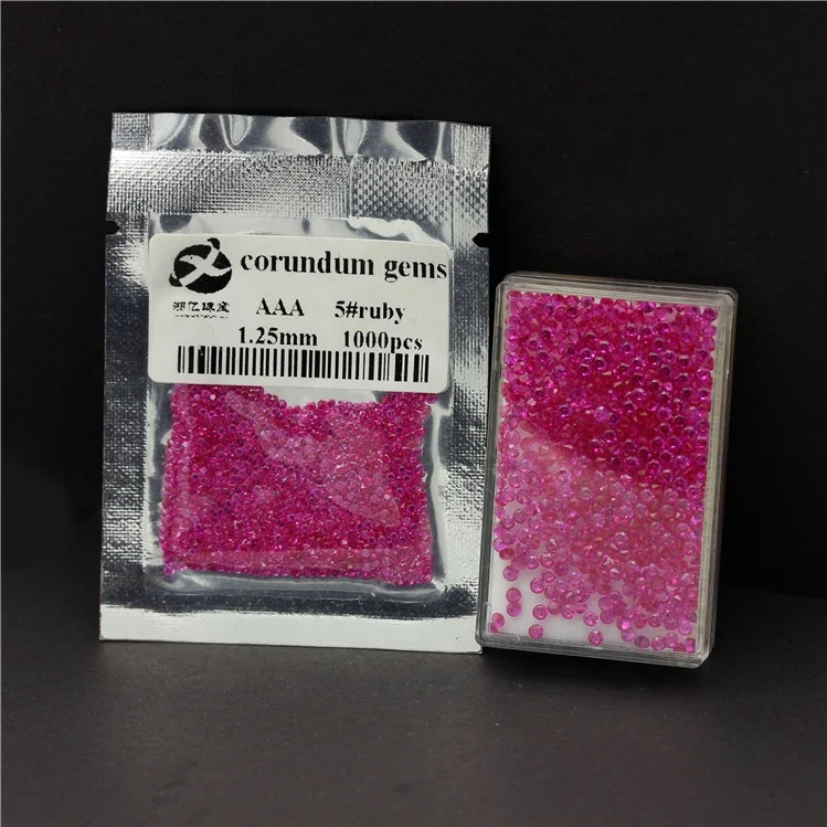 

XYgems5# high quality round cut synthetic corundum ruby gemstone For Jewelry 1.0mm-1.75mm