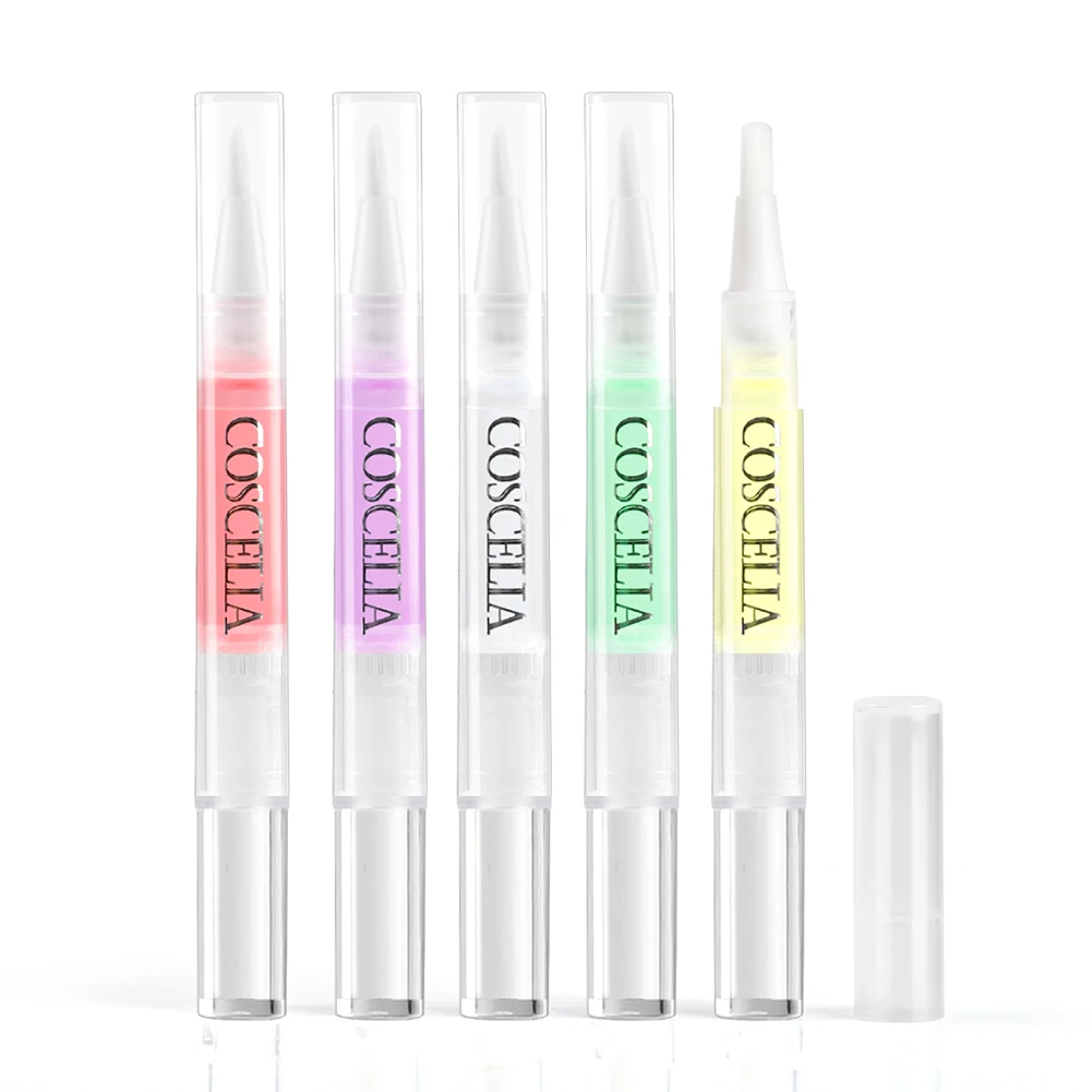 

COSCELIA 15 Different Nail Care Oil Nail Art Treatment Nail Pen Nutritional Flavours Flower Cuticle Oil, Clear