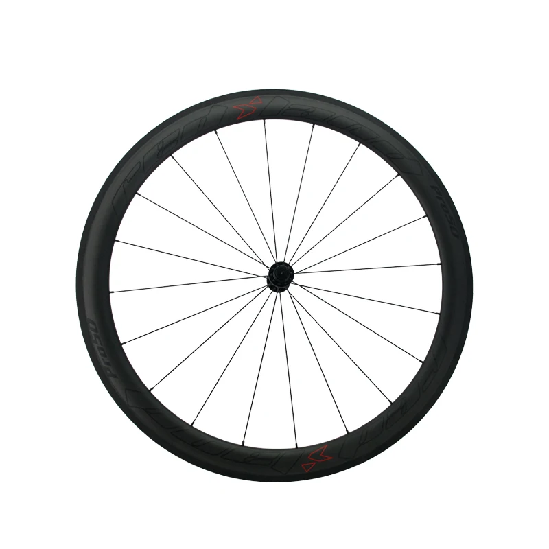 

700C Clincher Carbon Road Bike Wheelset 50mm Ultra Light Carbon Wheels bicycle rims, Black