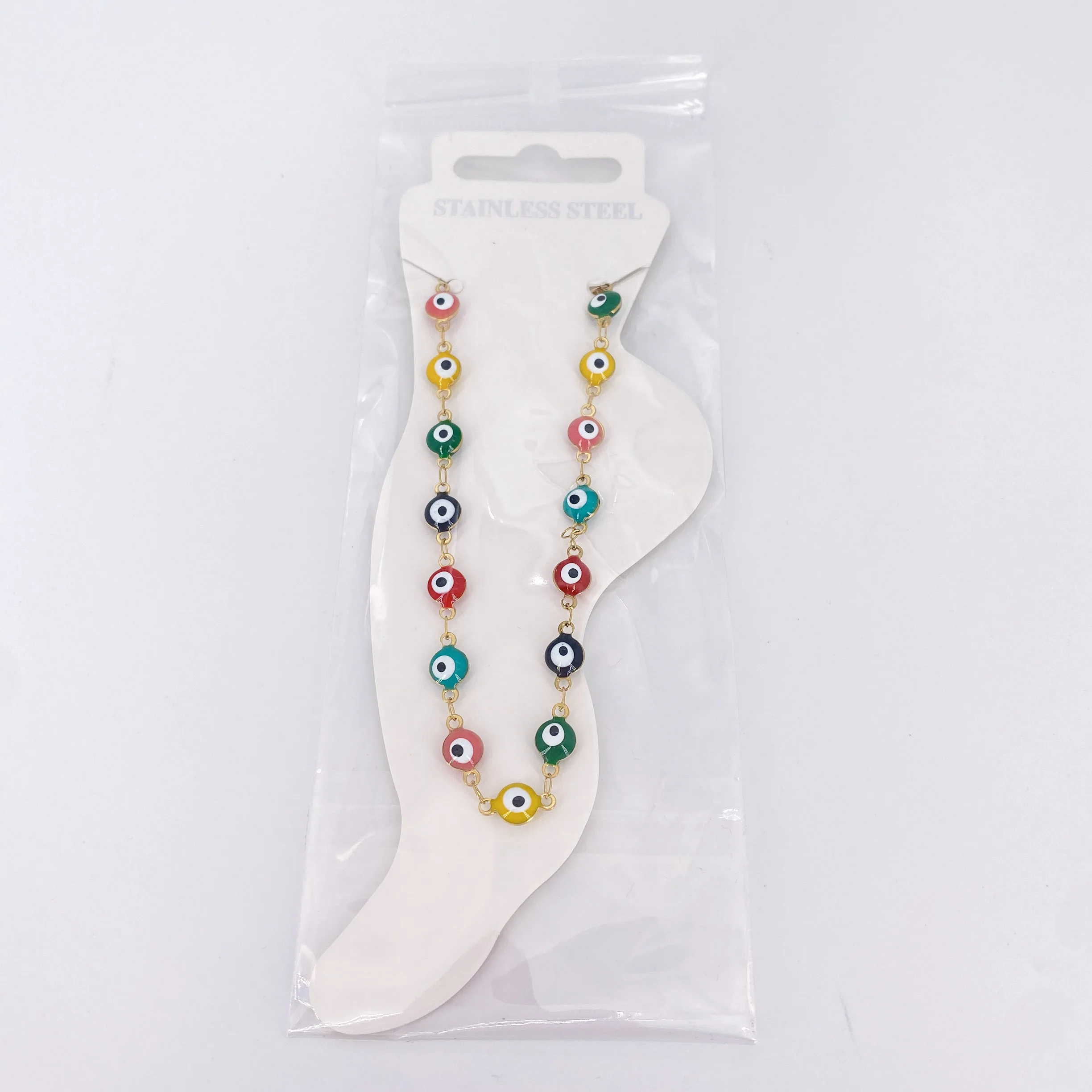 

wholesale evil eyes women red blue evil eyes charm jewelry stainless steel 18K gold plated Turkish evil eyes bracelet