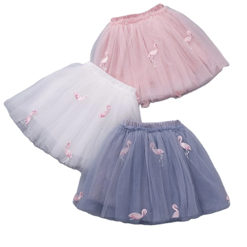 

Girls' half length skirt mesh pleated princess skirt summer dress Korean style puffy yarn short skirt