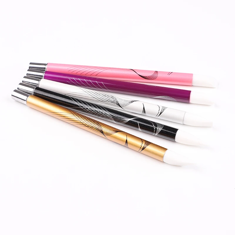 

New Nail Art Printing Silicone Pens Aluminum Handle 3D Effect Shaping Drawing Brush Nail Tools, Pictures showed