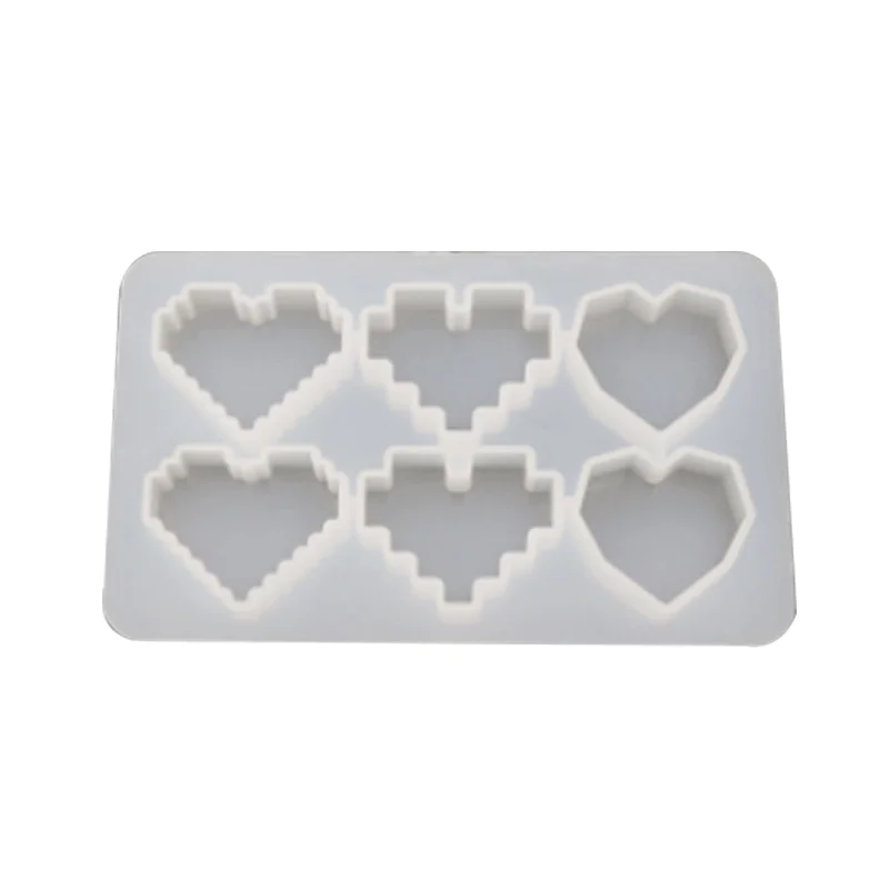

Elated diy crystal drop glue pixel love mold mirror mirror manual pendant silica gel mold table, White