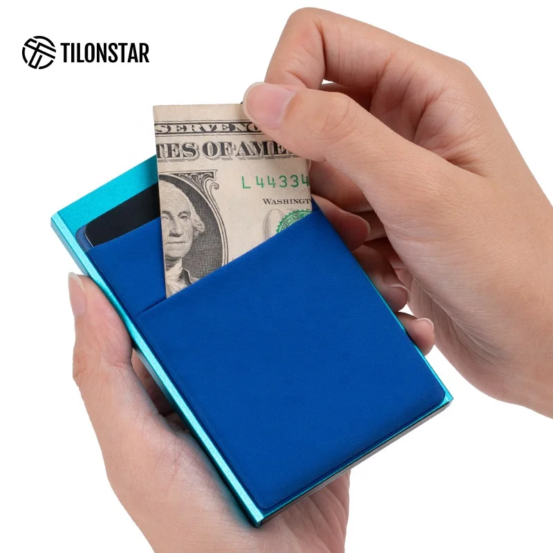 

Amazon Aluminum Alloy Metal Men's Card Holder Minimalist Slim Wallet Ladies Pop Up Wallet