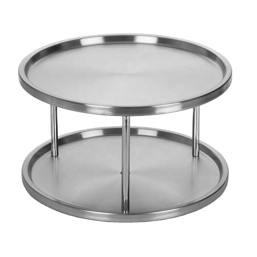 

Metal Round Swivel Plate 360 Degree Stainless Steel Lazy Susan, Mirror finished/ silver