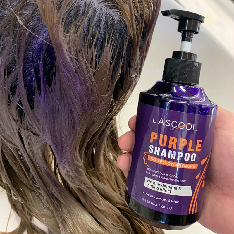

OEM wholesale sulfate free dry shampoo natural herbal Anti-brassy silver purple shampoo private label for professional salon use
