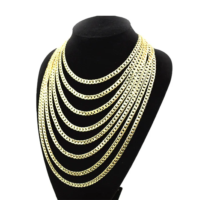 

Wholesale best selling hiphop jewelry custom width 6mm18k gold cuban link chain necklace