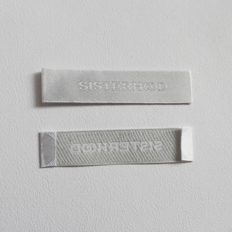 

Recycled woven neck label custom clothing label for Garment