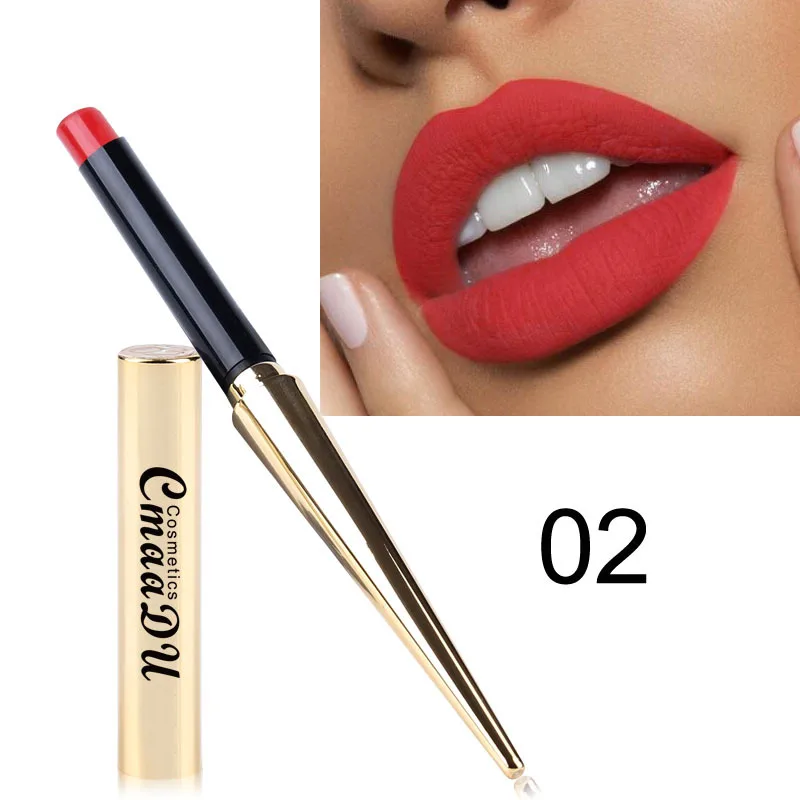 

Cmaadu gold bullet tube 12color sexy matte waterproof lipstick with private label, 12 color
