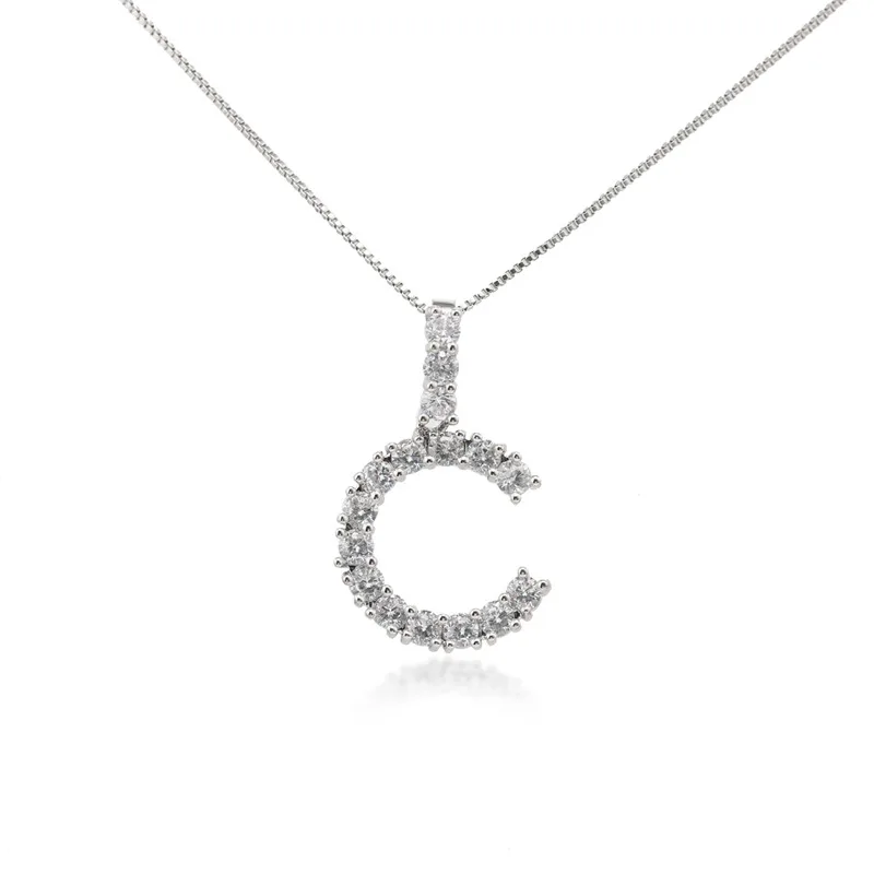 

hot sale alphabet jewelry initial pendant, White