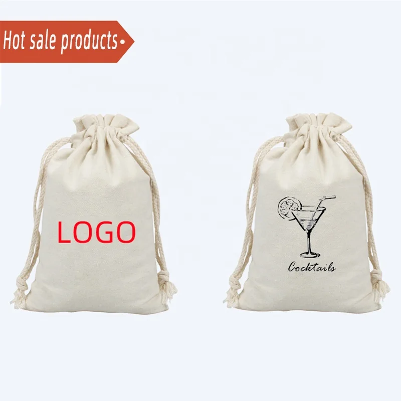 

2021 Hot and durable Eco Friendly Cotton Cheap Custom Linen Drawstring Bags