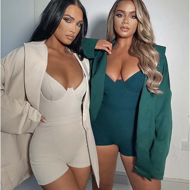 

2022 New Summer Solid Color Jumpsuit Sports Slim Net Red Sling Sexy Wind Comfortable