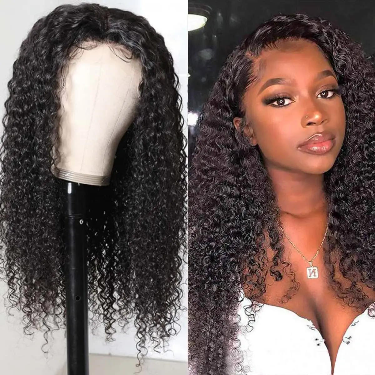 

LWIGS Wholesale Deep Curly HD Glueless 13x4 Lace Front Brazilian Virgin Human Hair Lace Front Wigs for Black Women