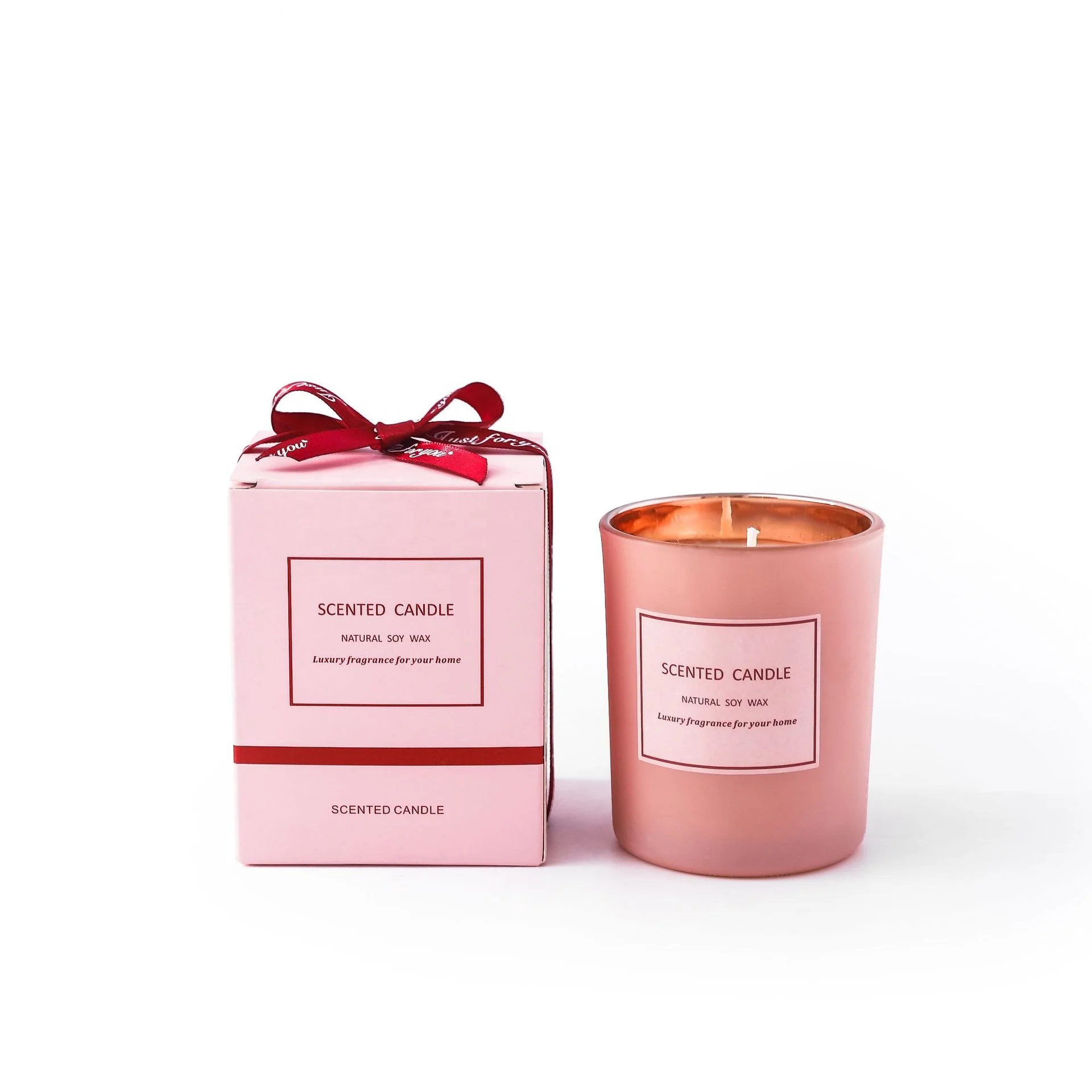 

Natural Luxury Custom Private Label jars glass scented candle for gift, Pink