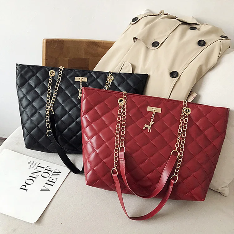 

Popular chain bag large-capacity fashionable shoulder bag women handbags ladies, As picture shows