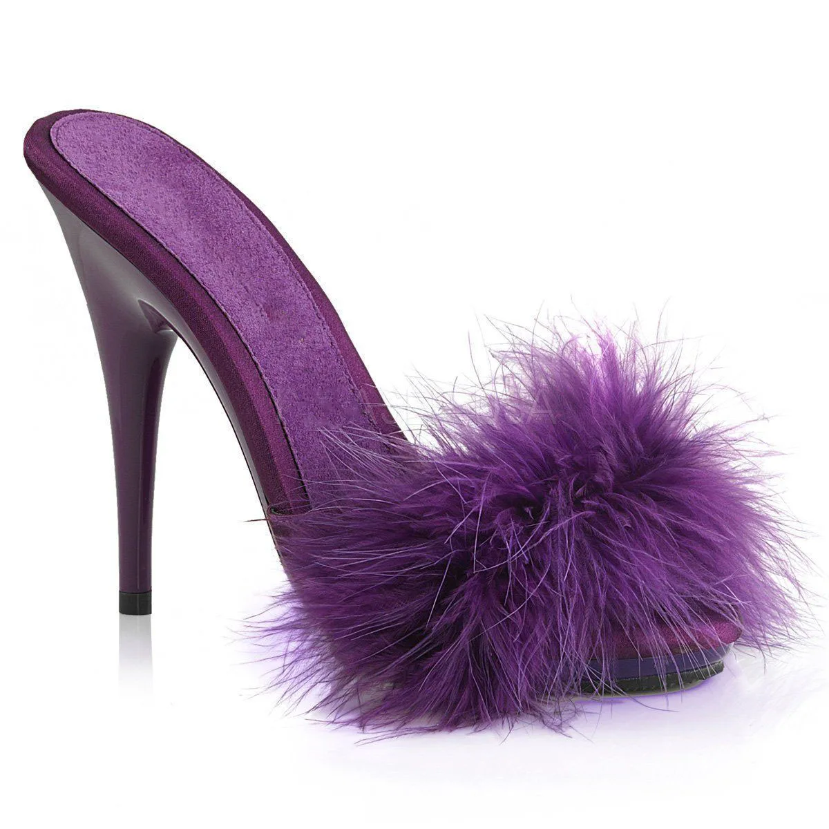 

Fashion Women Open Toe Fluffy Mink Fur Spike Ladies Sandals Shoes High Heels 2020 Slipper Mules Shoes, Black