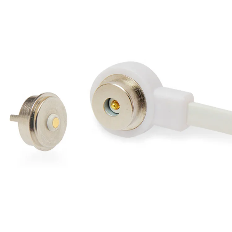 

High resilience round 2 pin circular connector magnetic pogo pin charging cables, White,customized