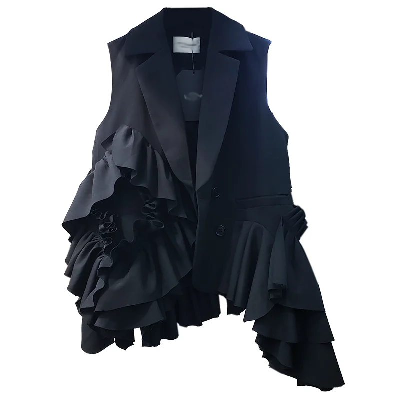 

Womens Fashion Waistcoat Vest Sleeveless Coat Cardigan Jacket Blazers Waistcoat Woman, Black