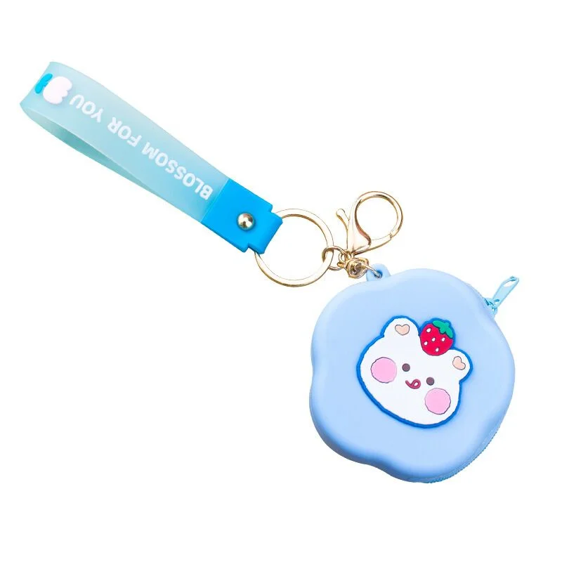 

Youngs popular mini Cartoon design Key chain wallet silicone Kids Bag Coin Purses, Customized color