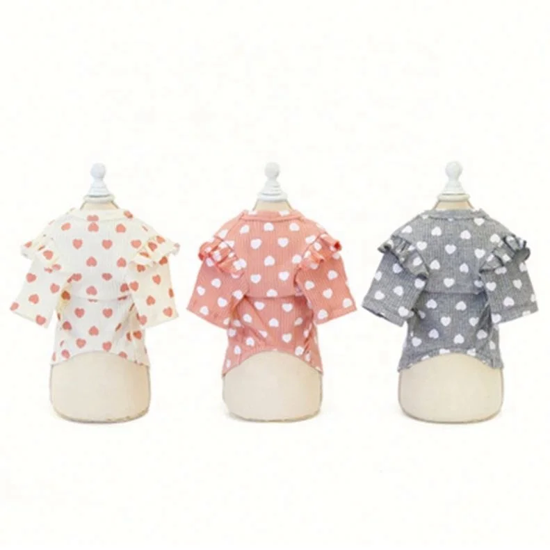 

Fashion Spring Printed Cotton Pet Clothes, Grey/pink/white