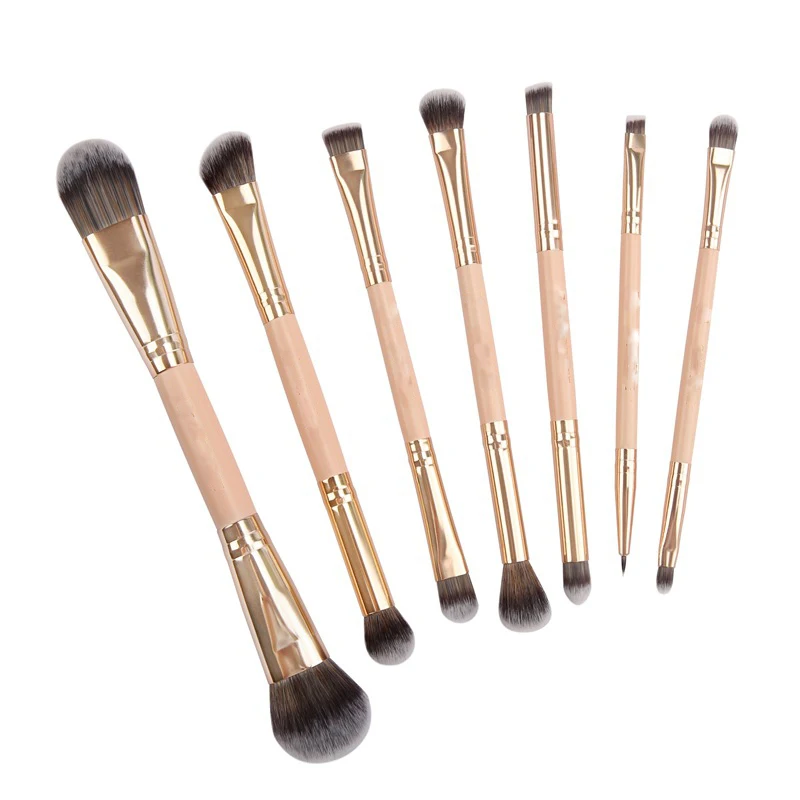 

Rose gold 7 makeup brushes double head eye shadow makeup brush, Customized color