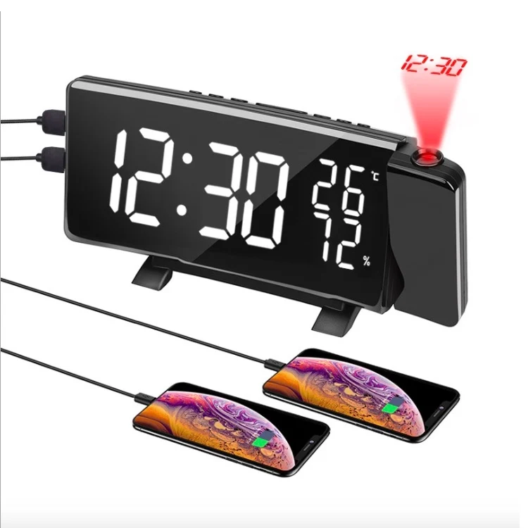 

Mp3 USB Time Projection AM FM Radio Controlled Alarm Clock