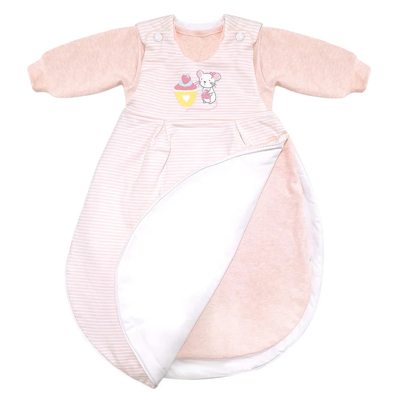 

Wholesale Autumn And Winter Long Sleeve Pink Blue Cotton Baby Sleeping Bag